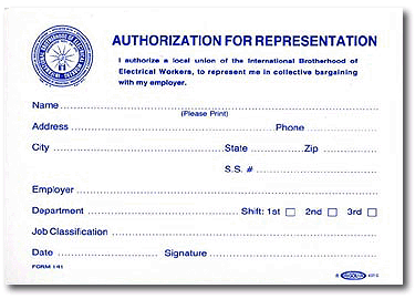 Sample Union Card Check