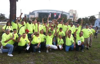 IBEW members in Tampa, Fla. outside the Republican Convention